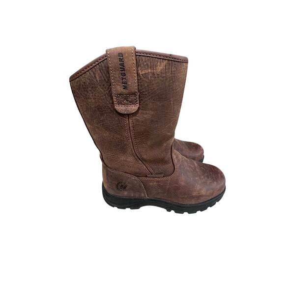 HyTest MetGuard Pull On Work Boots Brown Leather Oil Resistant ASTM 10W main image 7